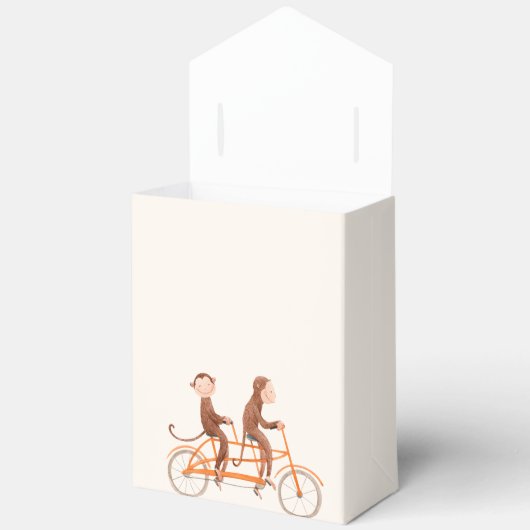 Twins Baby shower Schattige Monkey Double Trouble Bedankdoosjes (Open)