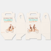 Twins Baby shower Schattige Monkey Double Trouble Bedankdoosjes (Ongevouwen)