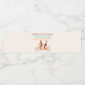 Twins Baby shower Schattige Monkey Double Trouble Waterfles Etiket (Enkel label)