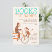 Twins Baby shower Schattige Monkey Dubbele Problem Informatiekaartje (Staand voorkant)