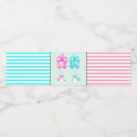 Twins Baby shower Waterfles Etiket (Enkel label)