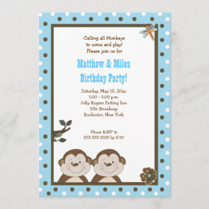 TWINS Bambino Monkey 5x7 Maandag Kaart