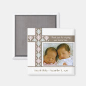 Twins Baptême / Favoriser le baptême | Magnet phot (Recto/Verso)