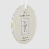 Twins Baptême sur Yellow 2 Croix Personnalisé (devant)