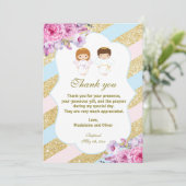 Twins Baptism Communauteit Dank u wel kaarten Ange (Staand voorkant)