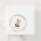 Twins Beary First Birthday Boy Bedankjes Labels (In situ)