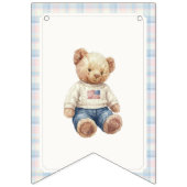 Twins Beary First Happy Birthday Vlaggetjes (Eerste vlag)