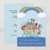 Twins Birth Announcement - Noah's Ark Aankondiging (Voorkant / Achterkant)