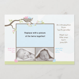 Twins Birth Notice - Baby Boy & Girl Aankondiging