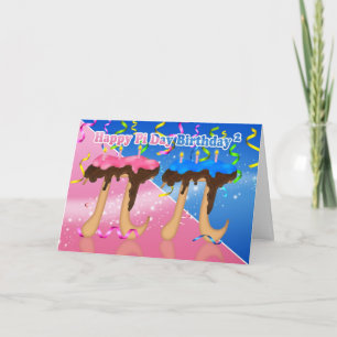 Twins Birthday Cake Pi Dag 3.14 maart 14 Kaart