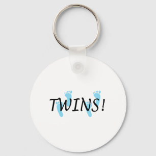 Twins (blauwe voetafdrukken) sleutelhanger