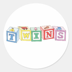 Twins Blocks Graphic Ronde Sticker