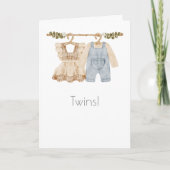 Twins Boho Baby Gefeliciteerd Kaart (Voorkant)