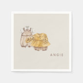 Twins Boho Baby shower Cocktail Servet (Voorkant)