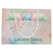 Twins Boy and Girl Douche Umbrella Cadeau Sac (Dos)