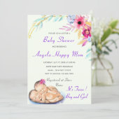 Twins Boy and Girl Stork Baby shower Invitation (Debout devant)