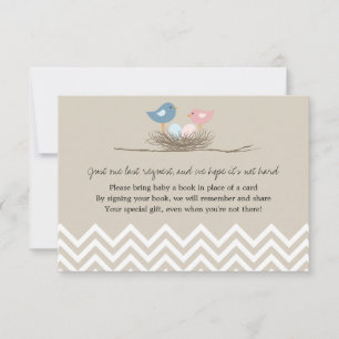 Twins Boy en Girl Bird's Nest Baby shower Kaart