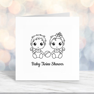 Twins Boy Girl Baby shower Zelfinktende Stempel