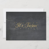 Twins Boy Girl Chalk Gold Baby shower Invitation (Dos)