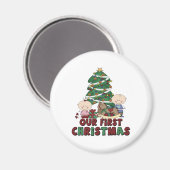 Twins Boy & Girl eerste Kerstmis Magneet (Voorkant / Achterkant)