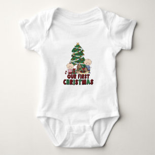 Twins Boy & Girl eerste Kerstmis Romper