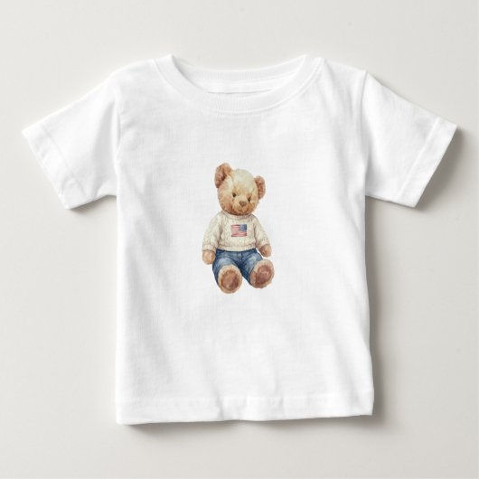 Twins boy teddy bear birthday t shirt (Voorkant)
