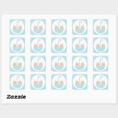 Twins Boys Baby shower Vierkante Sticker (Vel)