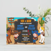 Twins boys Cowboys invitation anniversaire Wild We (Debout devant)