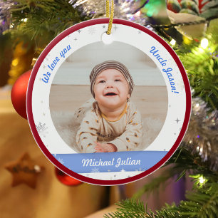 Twins Boys Foto's oom Cute First Kerstman Baby Keramisch Ornament