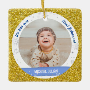 Twins Boys Foto's Tante Cute First kerstBaby Keramisch Ornament