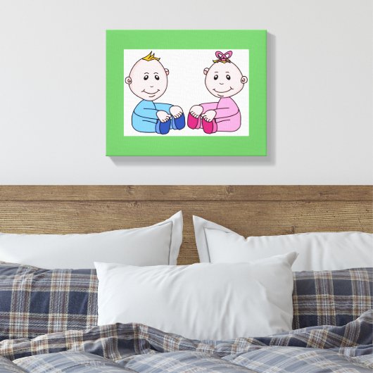 TWINS CANVAS AFDRUK (Insitu (Slaapkamer))