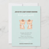 Twins C'est un garçon ! | Invitation Baby shower a (Dos)