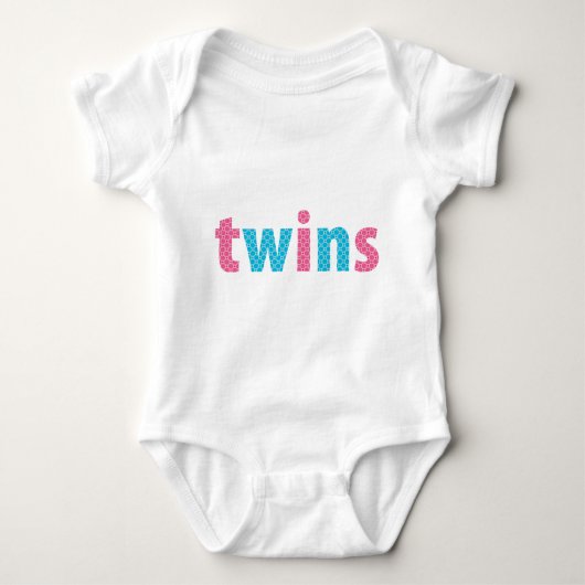TWINS COLLECTIE - gemengd {aqua + roze} Romper (Voorkant)