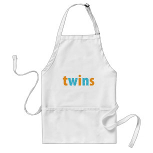 TWINS COLLECTIE - jongens {sinaasappel + aqua} Standaard Schort