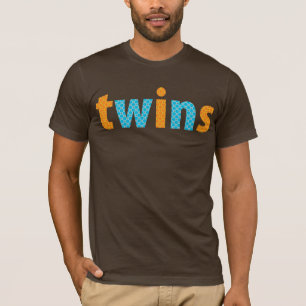 TWINS COLLECTIE - jongens {sinaasappel + aqua} T-shirt