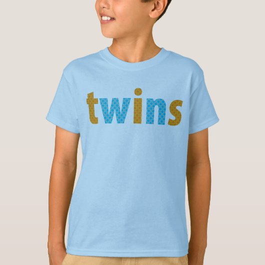 TWINS COLLECTIE - jongens {sinaasappel + aqua} T-shirt (Voorkant)