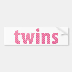TWINS COLLECTIE - meisjes {roze} Bumpersticker