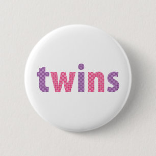 TWINS COLLECTIE - meisjes {violet + roze} Ronde Button 5,7 Cm