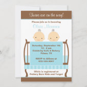 Twins dans Blue Crib Invitations (Devant)