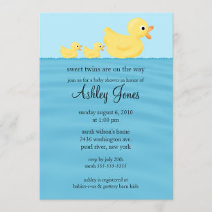 Twins Duck Baby shower Kaart