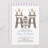 Twins Eerste Verjaardag Smash Cake Kaart (Voorkant / Achterkant)