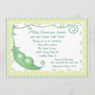 Twins erwten in een pod Baby Shower Invitaties Kaart