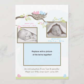 Twins Faire-part de naissance - Baby Boy & Girl