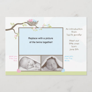 Twins Faire-part de naissance - Baby Boy & Girl