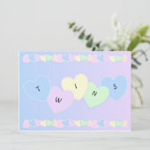 Twins Faire-part de naissance Hearts (Debout devant)