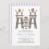 Twins First Birthday Smash Cake Kaart (Voorkant / Achterkant)