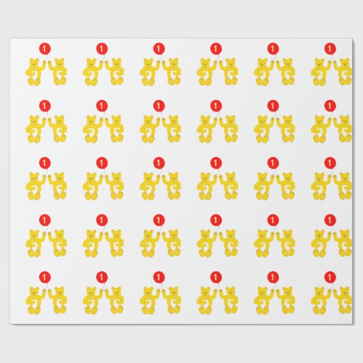 Twins First Birthday wrappaper, matching card Cadeaupapier (Vlak)