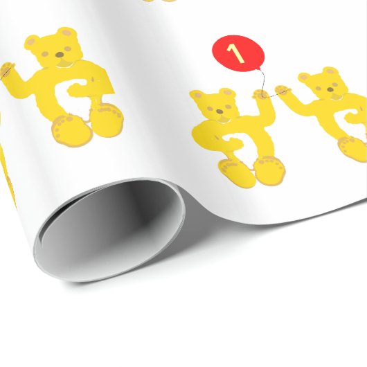 Twins First Birthday wrappaper, matching card Cadeaupapier (Rol Hoek)