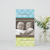 TWINS FOTO GEBOORTEAANKONDIGING :: harmonie 3P Aankondiging (Staand voorkant)