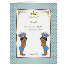 Twins geboorte BOYS-aankondigingskaart, foto, souv